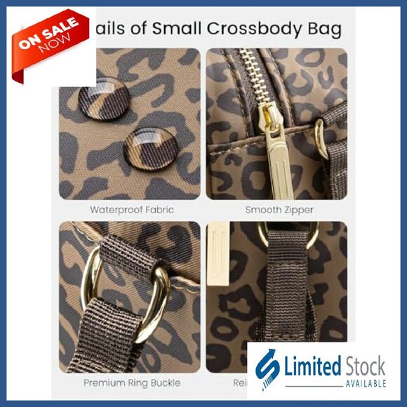 Mini Crossbody Bag Water Resistant Nylon Adjustable Strap Daily Essentials - Picture 7 of 8